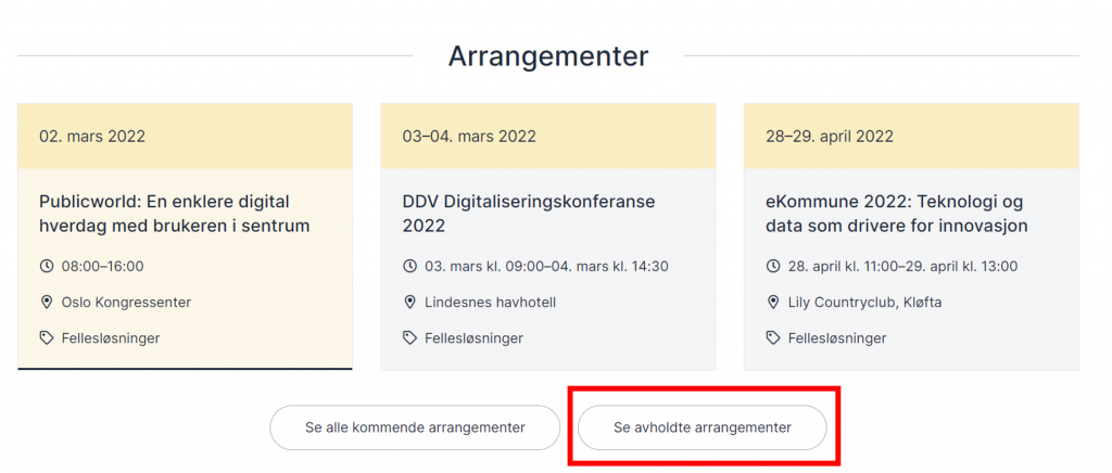 Se opptak fra gjennomførte arrangement i arrangementskalenderen