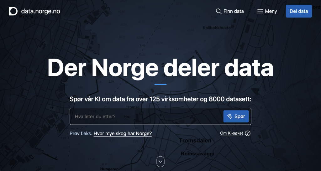 Skjermbilde av data.norge.no