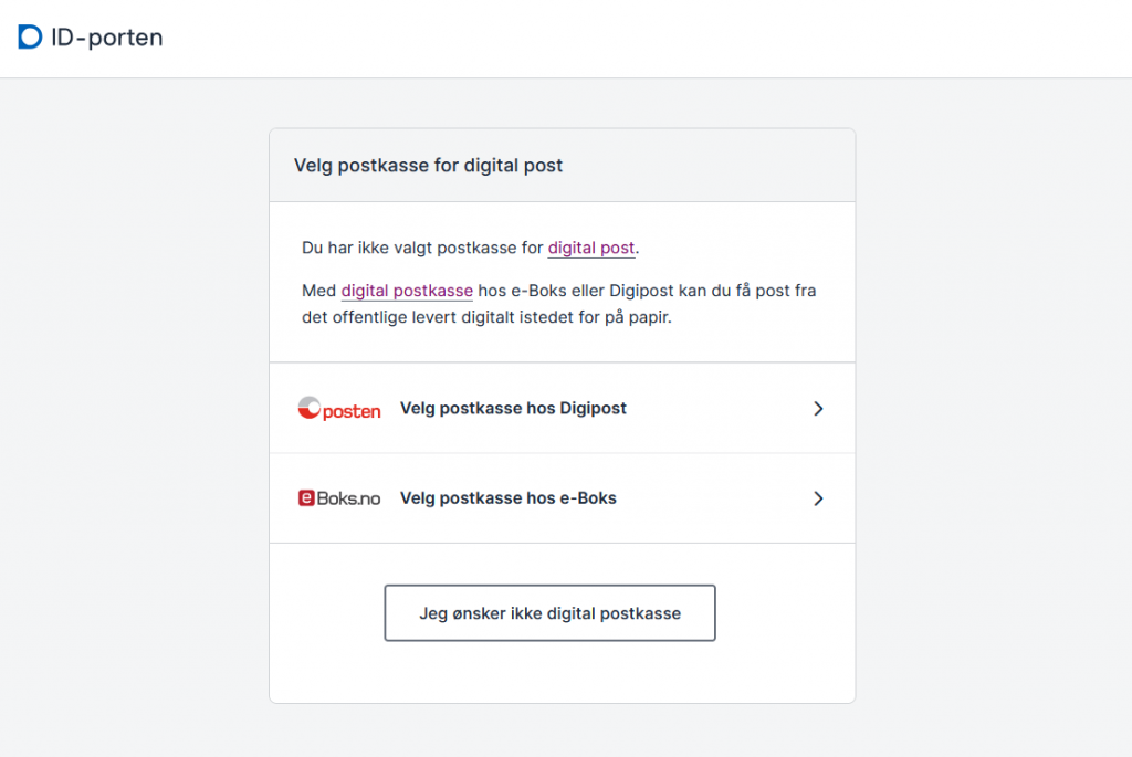 Påminning om oppretting av digital postkasse