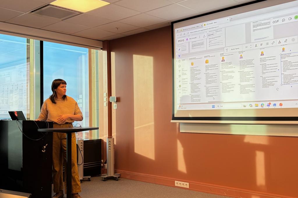Sophie Arntsen fra Digdir presenterer deler av arbeidet med brukerinnsikt