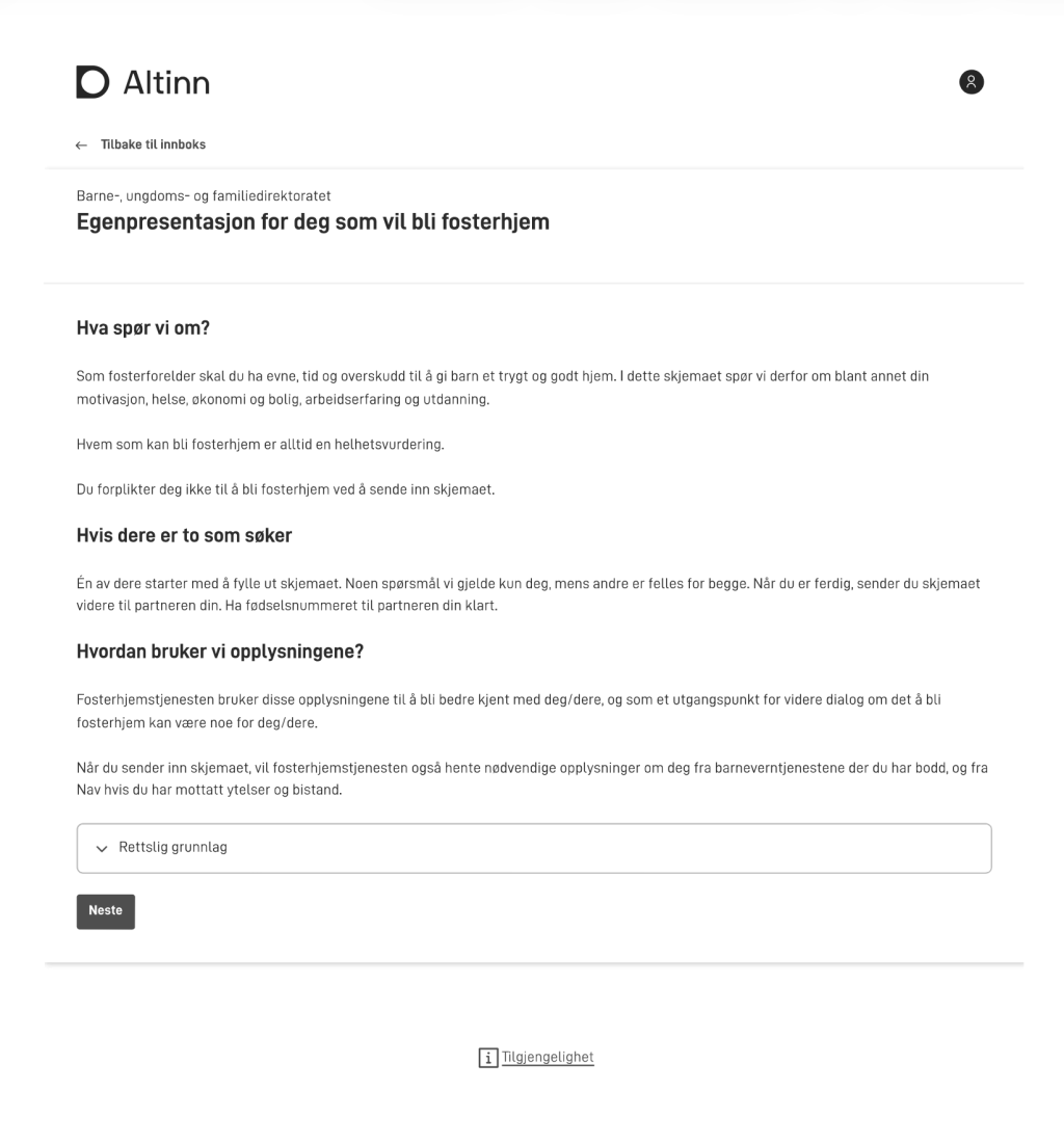 Nye skjemaer i Altinn Studio som Bufdir viser til. 