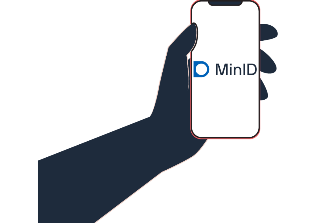 Mobil med MinID-logo